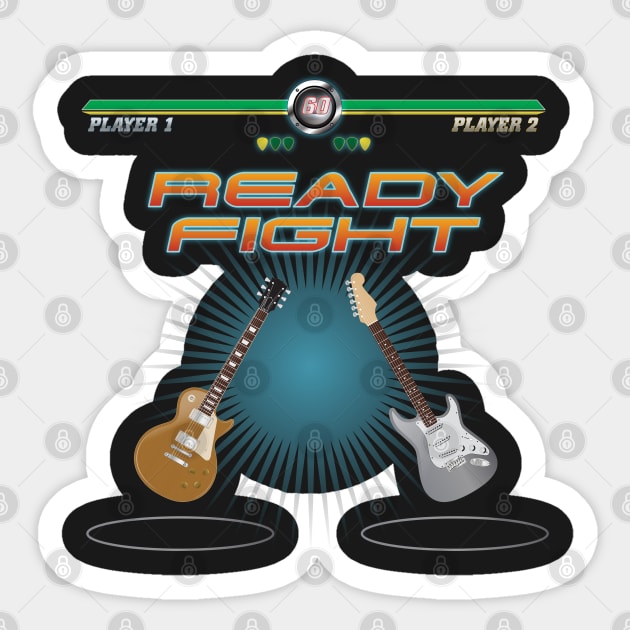 Guitar Combat - Choose Your Weapon Sticker by Vector Deluxe